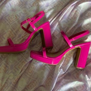 BARBIE STYLE HOT PINK PATENT  platform HEELS